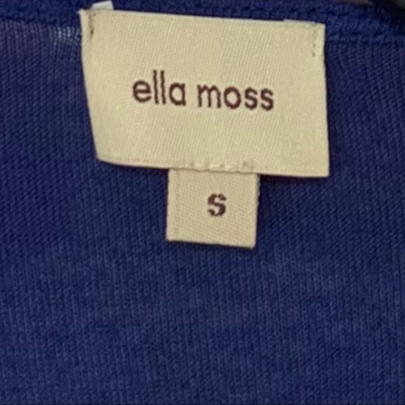 ANTHROPOLOGIE ELLA MOSS BLUE MULTICOLOR COLORBLOCK RETRO TRIM STYLE BLOUSE - Picture 3 of 6